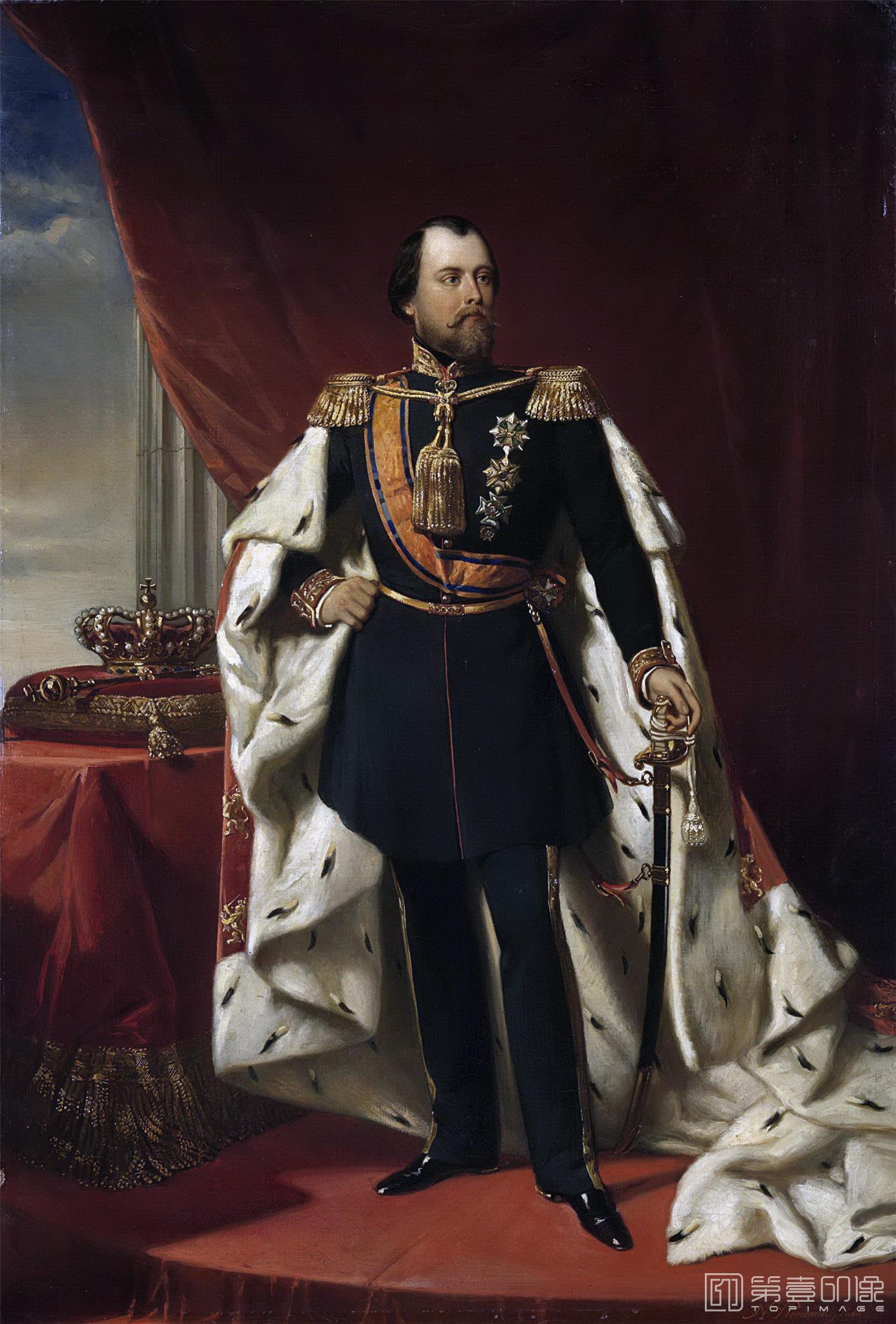 油画-荷兰阿姆斯特丹国家美术馆-Pieneman Nicolaas Willem III (1817-90) koning der Nederlanden 1856-1223